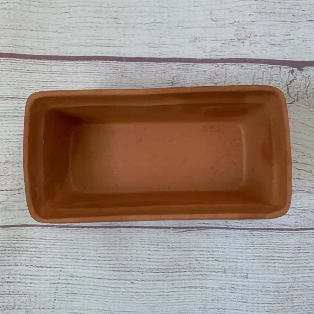 Vintage Terracotta Butter Dish Floral Textured Lid by American Container Co.
